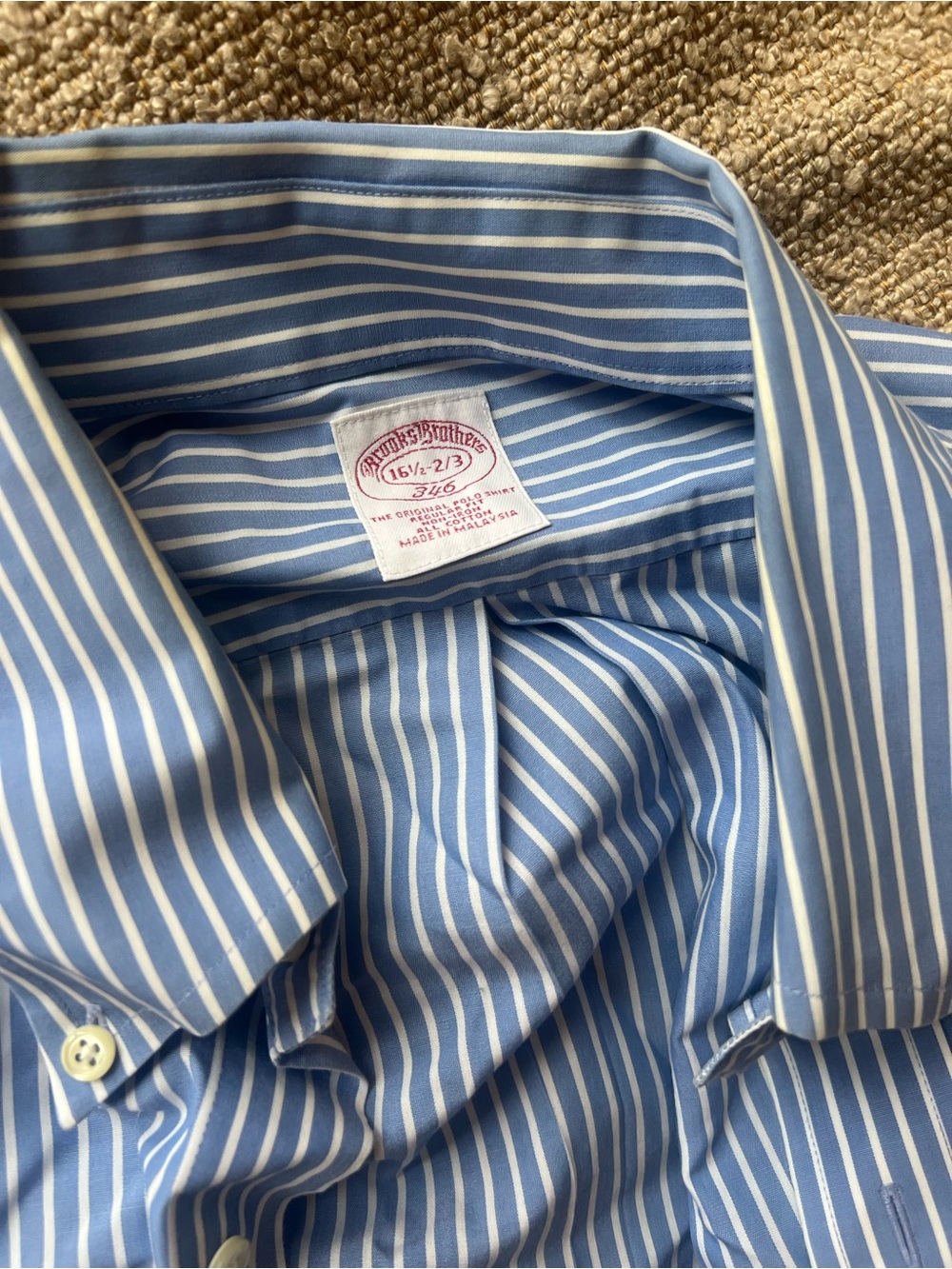 Brooks Brothers Light Blue and White Stripe Dress Shirt